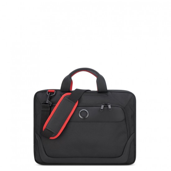 Delsey Parvis Plus Бизнес чанта за 15.6 инча лаптоп Черен цвят