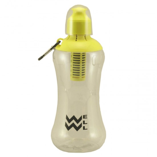 WELL Филтрираща бутилка за вода, жълт филтър