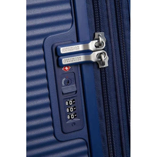 Куфар American Tourister Soundbox 67 см с разширение - тъмносин
