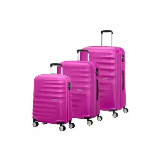 American Tourister сет от три куфара Wavebreaker 55 см, 67 см и 77 см. - розов