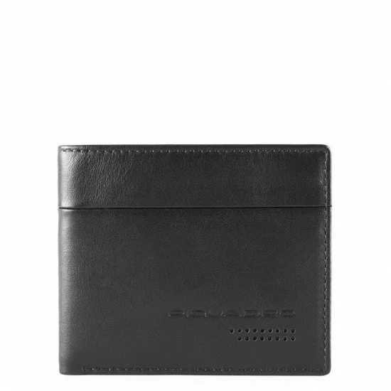 Тънък мъжки портфейл с отделение за монети Piquadro Urban - Черен