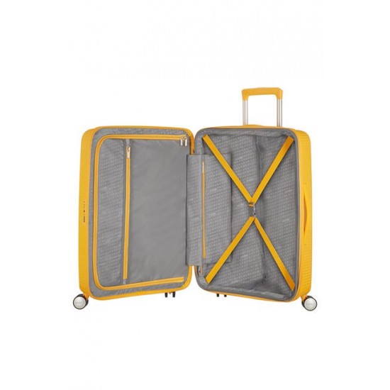 American Tourister куфар Soundbox 67 см - златно жълто