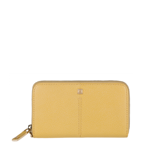 Хоризонтален дамски портфейл с отделение за iPhone5 в пастелно жълт цвят