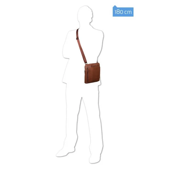 Black Square Вертикална чантичка за рамо с отделение за  iPad®Air/Pro 9.7 в тъмно кафяв цвят