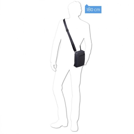 Black Square Вертикална чантичка за рамо с отделение за iPad®mini тъмно кафяв цвят