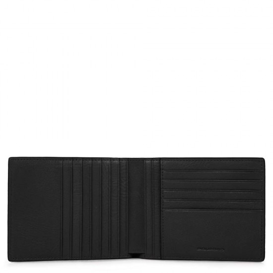 KOLYMA Мъжки портфейл от естествена кожа с отделения за карти в черен цвят