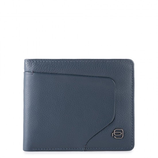 AKRON Мъжки портфейл с мобилен калъф за карти и RFID в син цвят