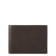 Black Square Мъжки портфейл от естествена кожа с отделения за карти и монети в тъмно кафяв цвят