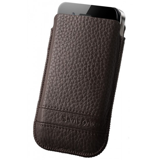 Кафяв калъф за телефон от естествена кожа размер М Slim Classic leather