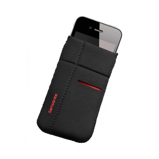 Калъф за телефон, размер М, Airglow Mobile, черен с червен кант