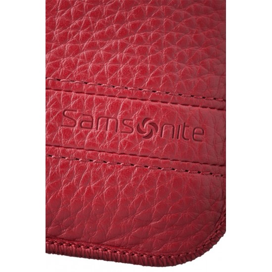 Червен калъф за телефон от естествена кожа размер L Slim Classic leather