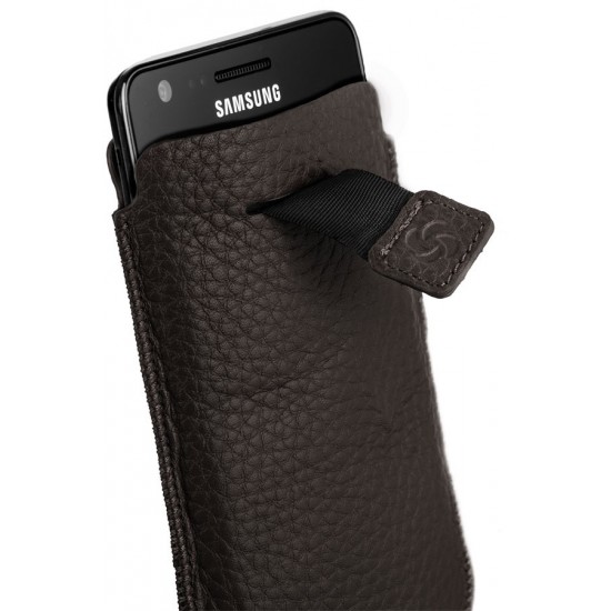 Кафяв калъф за телефон от естествена кожа размер L Slim Classic leather