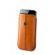 Оранжев калъф за телефон от естествена кожа размер L Dezir Swirl