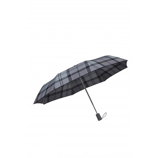 Тройно сгъваем автоматичен чадър Alu Drop S TM сиво каре