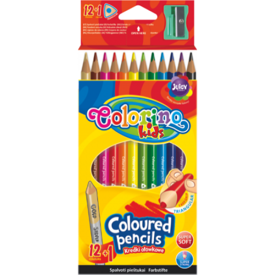 Цветни моливи + острилка Colorino 12 цвята