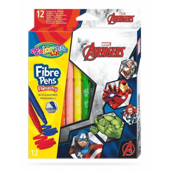 Флумастери 12 цвята The Avengers Colorino Disney