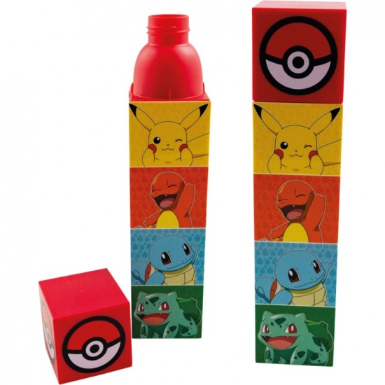 Квадратна бутилка за вода Kids Euroswan - Pokemon, 650 ml