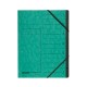 Falken Папка с ластик и 7 разделителя, картонена, зелена