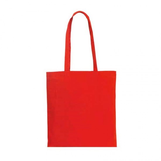 Чанта, 100% памук, с дълги дръжки, 370 х 410 mm, червена, 50 броя