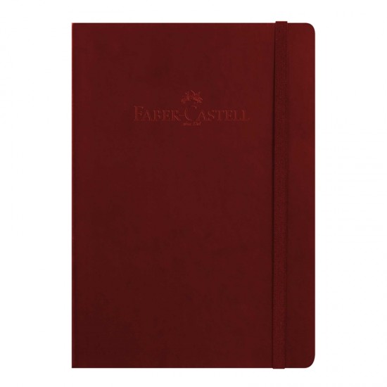 Faber-Castell Тефтер, А5, кожен, черен и червен, 80 листа