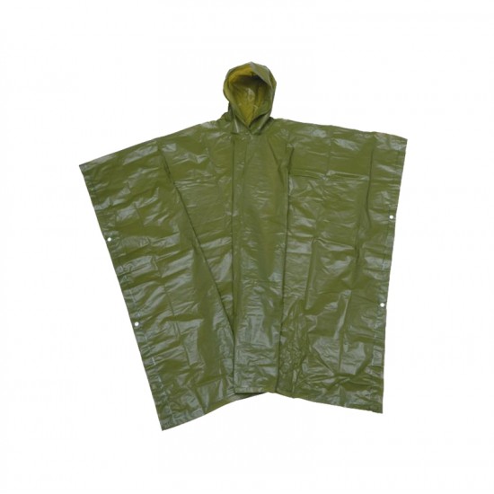 TOPS Дъждобран, тип пончо, с цветен калъф, зелен