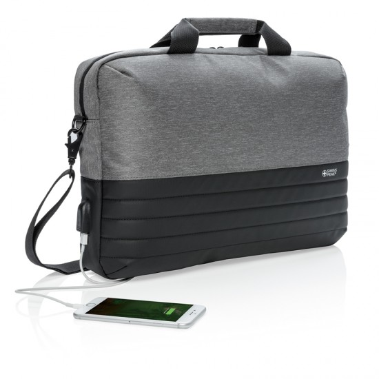 Swiss Peak Чанта за лаптоп, с RFID защита, 15, сива/черна