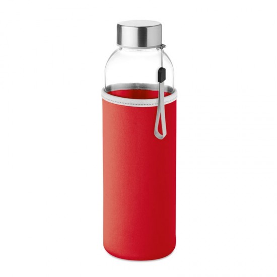 Utah Glass Бутилка, с червен калъф, 500 ml