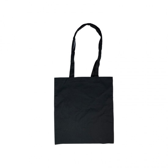 Чанта, 100% памук, с дълги дръжки, 370 х 410 mm, черна, 50 броя