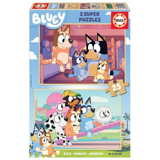 Пъзел за деца, Educa, Bluey, 2 × 25 части