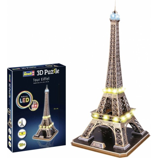 3D Пъзел, Revell, Айфелова кула с LED осветление, 84 части