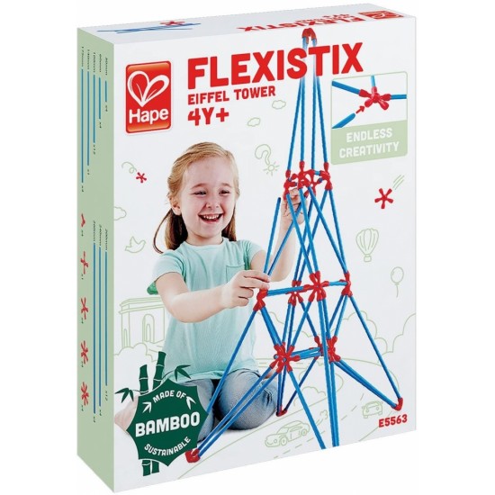 Бамбуков конструктор, Hape Flexistix, Айфелова кула, 62 части