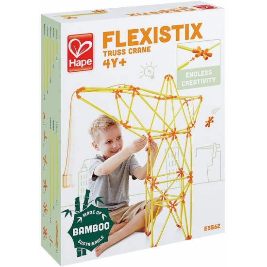 Бамбуков конструктор, Hape Flexistix, Кран, 94 части