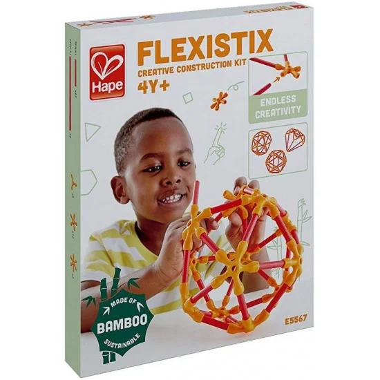 Бамбуков конструктор, Hape Flexistix, Креативни конструкции, 66 части