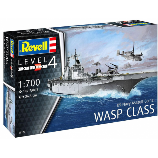 Сглобяем модел, Revell, Американски щурмови кораб USS Wasp Class, 142 части