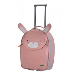 Детски куфар на 2 колела 45 см Розово Зайче