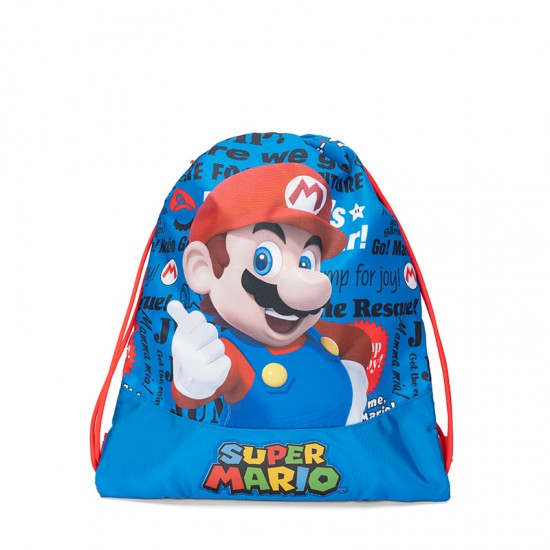 Ученическа спортна торба Super Mario Blue