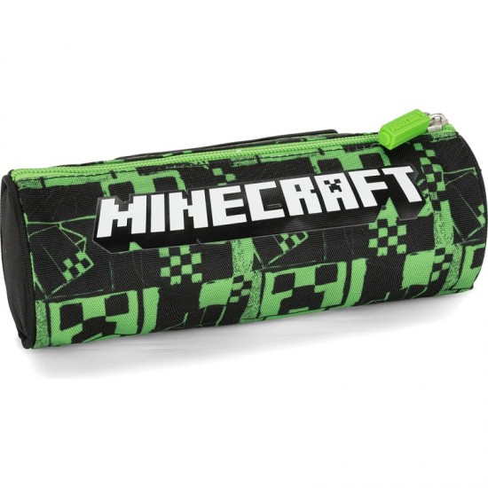 Ученически несесер цилиндър Minecraft Pixels Green