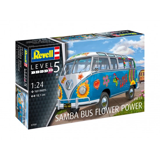 VW T1 Самба бус Flower Power - сглобяем модел