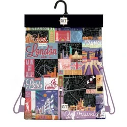 Спортна торба GO TRAVEL BLACK MAP