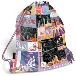 Спортна торба GO TRAVEL BLACK MAP