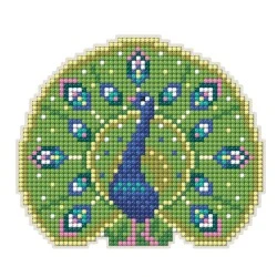 Диамантена магнитна фигурка 13,7 x 11,7см. с диамантена мозайка и магнит - Паун