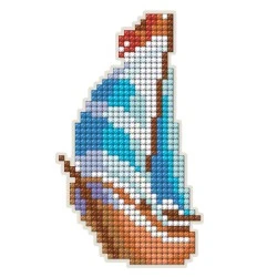 Диамантена магнитна фигурка  6,8 x 11,7см. с диамантена мозайка и магнит - Лодка