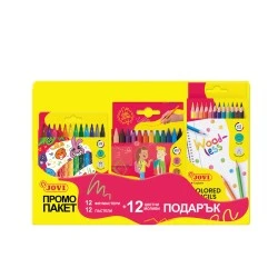 Комплект Промо 12 флумастери 12 пастели и 12 моливи