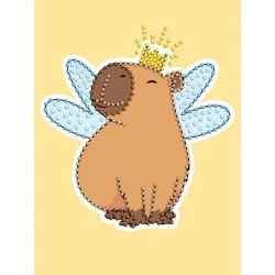 Диамантен гоблен - канава на подрамка 30 х 40 см -  Capybara фея