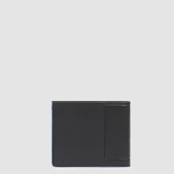 Atlas Мъжки портфейл с мобилен калъф за лична карта и RFID защита Черен