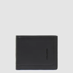 Atlas Мъжки портфейл с отделение за монети и карти и RFID защита в черен цвят