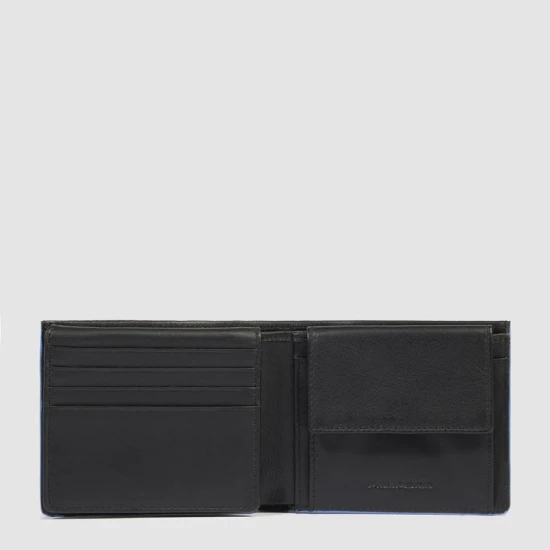 Atlas Мъжки портфейл с отделение за монети и карти и RFID защита в черен цвят