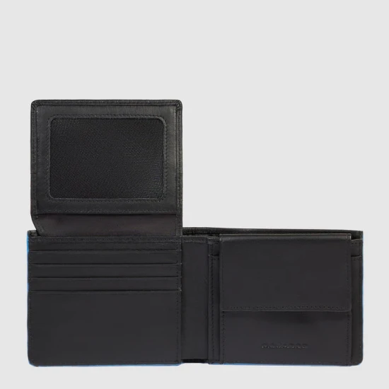 Atlas Мъжки портфейл с отделение за монети и карти и RFID защита в черен цвят