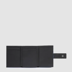 Atlas Мъжки портфейл с отделения за карти и монети с RFID в черен цвят