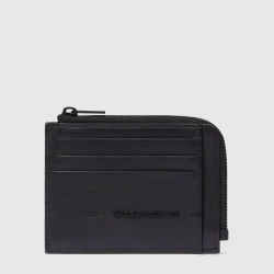 Кожен портфейл за документи карти и монети с RFID защита Черен